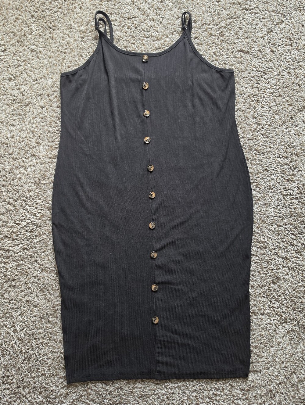 Black Ribbed Cami Dress